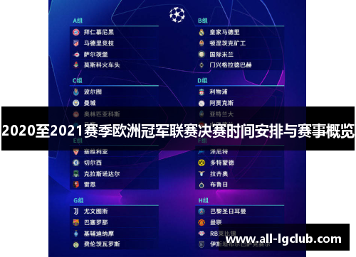 2020至2021赛季欧洲冠军联赛决赛时间安排与赛事概览